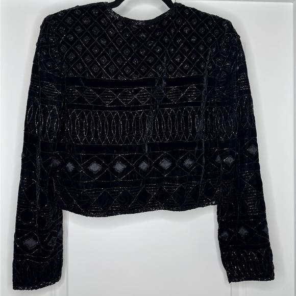 Vintage Niteline Velvet Beaded and Embroidered Bolero Cropped Jacket - Picture 5 of 6
